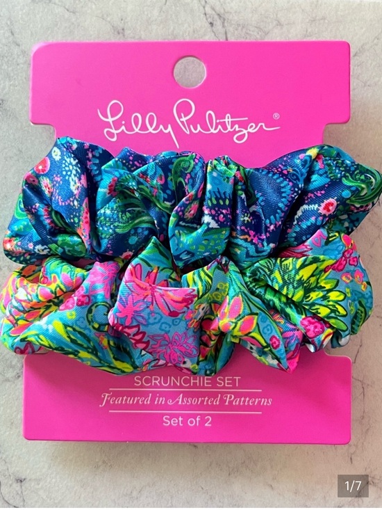 Lilly Pulitzer Accessories - Lilly Pulitzer Floral Sayin Scrunchie Set of 2
